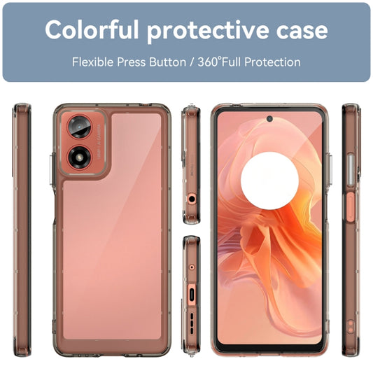 For Motorola Moto G24 Power Colorful Series Acrylic Hybrid TPU Phone Case(Transparent Grey) by buy2fix