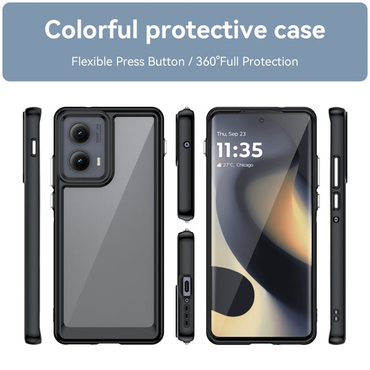 For Motorola Edge 2024 Colorful Series Acrylic Hybrid TPU Phone Case(Black) by buy2fix