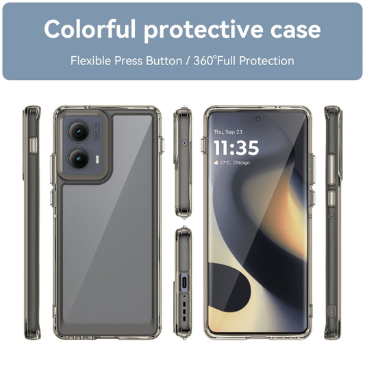 For Motorola Edge 2024 Colorful Series Acrylic Hybrid TPU Phone Case(Transparent Grey) by buy2fix