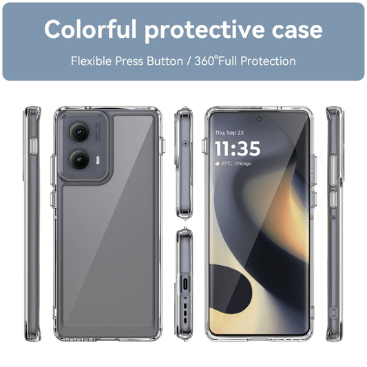 For Motorola Edge 2024 Colorful Series Acrylic Hybrid TPU Phone Case(Transparent) by buy2fix