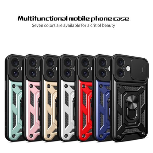 For iPhone 16 Plus Sliding Camera Cover Design TPU+PC Phone Case(Green) by buy2fix