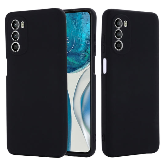 For Motorola Moto G71s 5G Solid Color Liquid Silicone Dropproof Full Coverage Phone Case(Black) by buy2fix