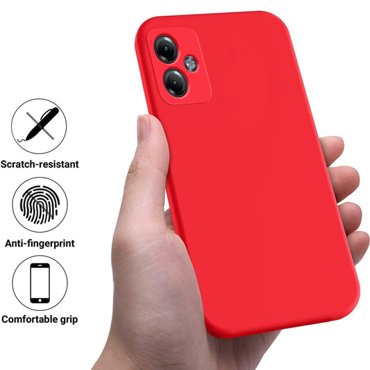 For Motorola Moto G14 Solid Color Liquid Silicone Dropproof Full Coverage Phone Case(Red) by buy2fix