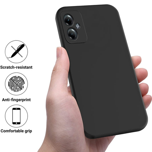 For Motorola Moto G54 Power Solid Color Liquid Silicone Dropproof Full Coverage Phone Case(Black) by buy2fix