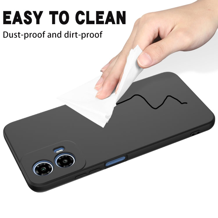For Motorola Moto G34 Solid Color Liquid Silicone Dropproof Full Coverage Phone Case(Black) by buy2fix