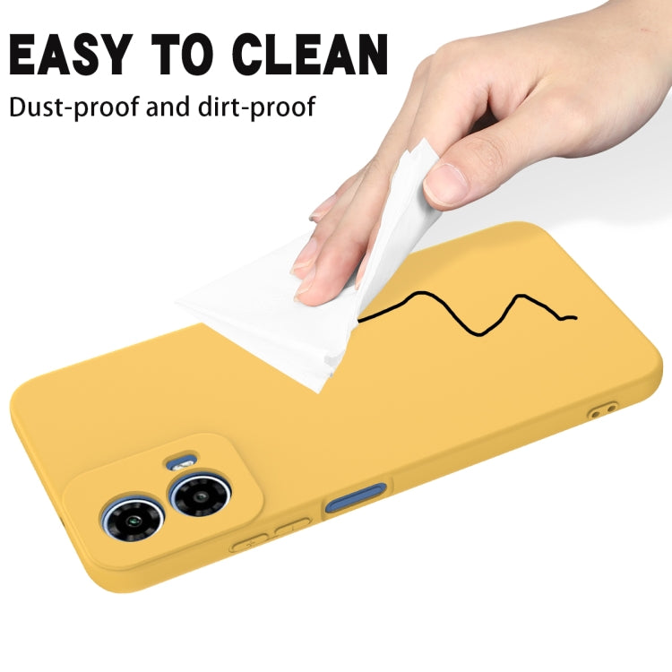 For Motorola Moto G Power 2024 Solid Color Liquid Silicone Dropproof Full Coverage Phone Case(Yellow) by buy2fix