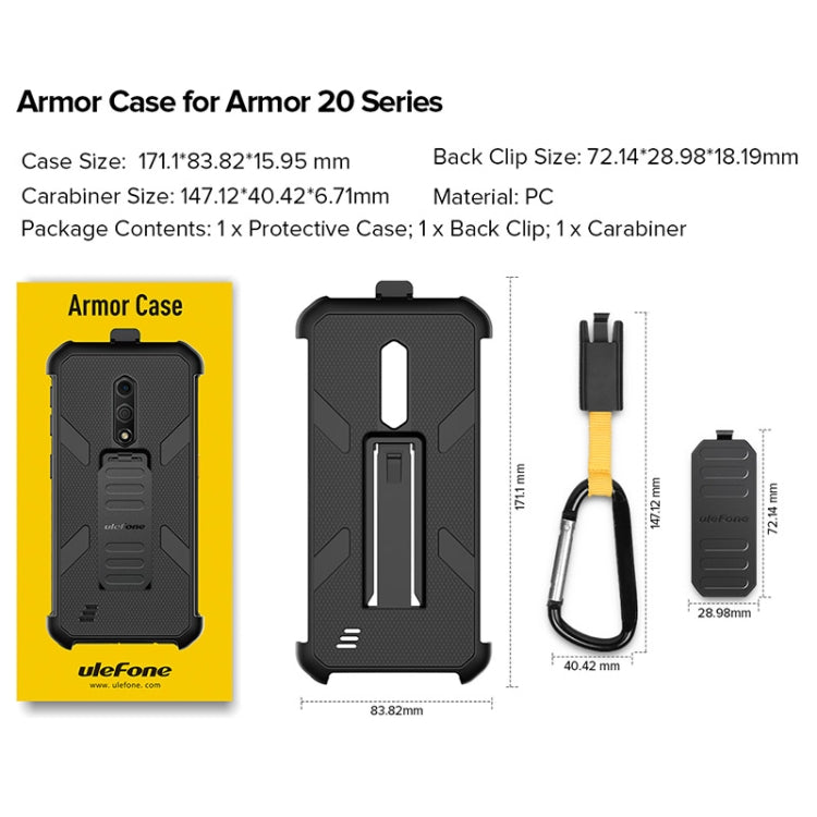 For Ulefone Armor X12 Pro Ulefone Back Clip Phone Case with Carabiner(Black) by Ulefone