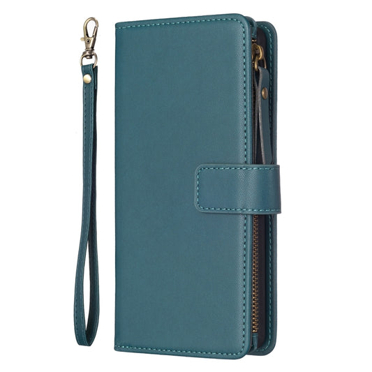For Google Pixel 7 9 Card Slots Zipper Wallet Leather Flip Phone Case(Green) by buy2fix