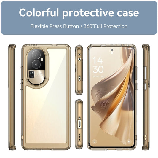 For OPPO Reno10 Pro+ Colorful Series Acrylic Hybrid TPU Phone Case(Transparent Grey) by buy2fix