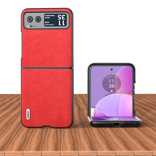 For Motorola Razr 40 ABEEL Retro Litchi Texture PU Phone Case(Red) by buy2fix