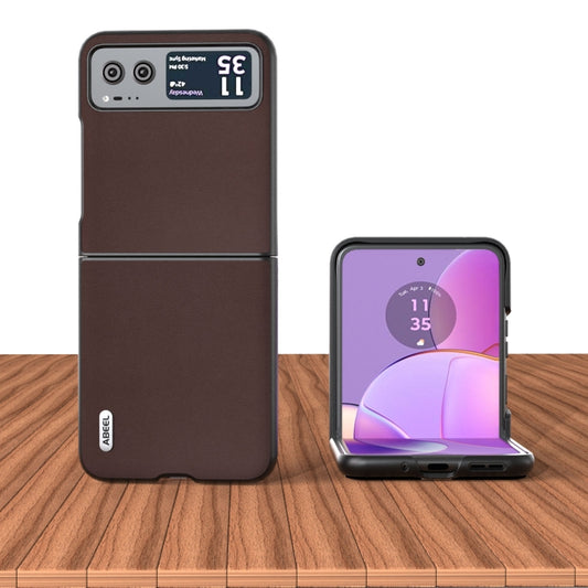 For Motorola Razr 40 ABEEL Genuine Leather Xiaoya Series Phone Case(Coffee) by buy2fix