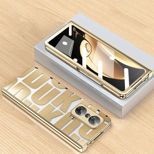 For Honor Magic V Integrated Electroplating Folding Phone Case with Hinge(Tyrant Gold) - Honor Cases by buy2fix | Online Shopping UK | buy2fix