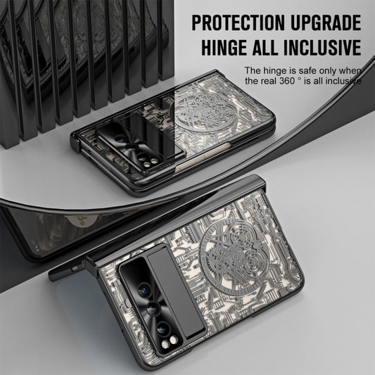 For Google Pixel Fold Mechanical Legend Integrated Electroplating All-inclusive Phone Case(Black) by buy2fix
