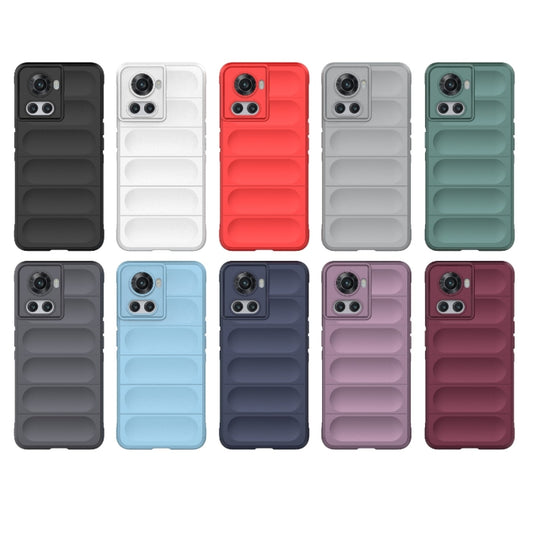 For OnePlus 10R 5G Global Magic Shield TPU + Flannel Phone Case(Grey) by buy2fix