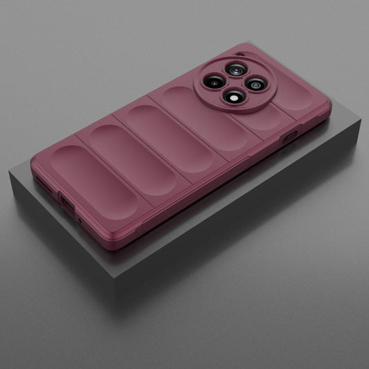 For OnePlus Ace 3 5G Magic Shield TPU + Flannel Phone Case(Wine Red) by buy2fix