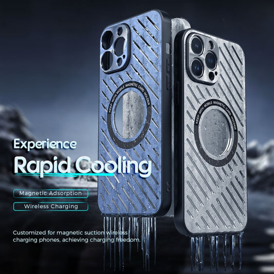 For iPhone 12 Pro R-JUST RJ57 CD Pattern MagSafe Cooling Phone Case(Blue) by R-JUST