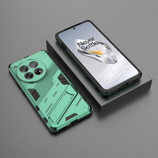 For OnePlus 12 5G Punk Armor 2 in 1 PC + TPU Phone Case with Holder(Green) by buy2fix