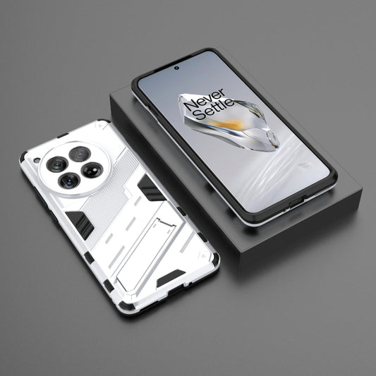 For OnePlus 12 5G Punk Armor 2 in 1 PC + TPU Phone Case with Holder(White) by buy2fix