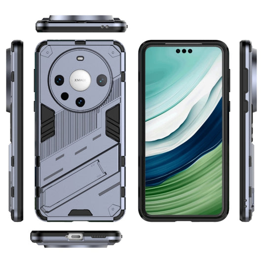 For Huawei Mate 60 Pro Punk Armor 2 in 1 PC + TPU Phone Case with Holder(Grey) by buy2fix