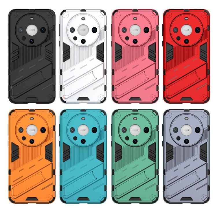 For Huawei Mate 60 Pro Punk Armor 2 in 1 PC + TPU Phone Case with Holder(Blue) by buy2fix