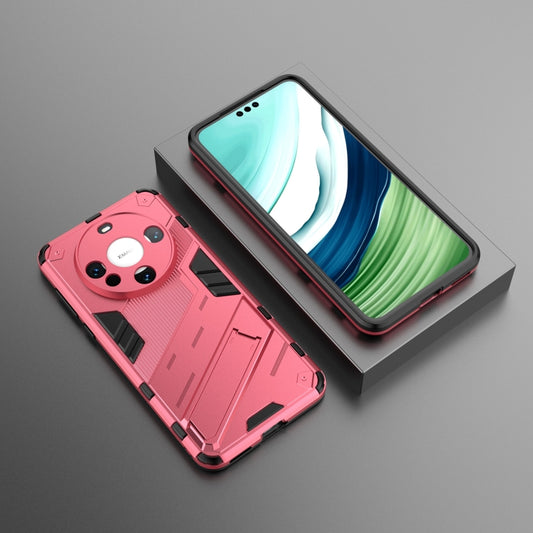 For Huawei Mate 60 Punk Armor 2 in 1 PC + TPU Phone Case with Holder(Light Red) by buy2fix