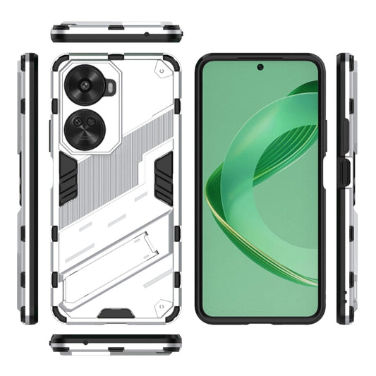 For Huawei nova 11 SE Punk Armor 2 in 1 PC + TPU Phone Case with Holder(White) by buy2fix