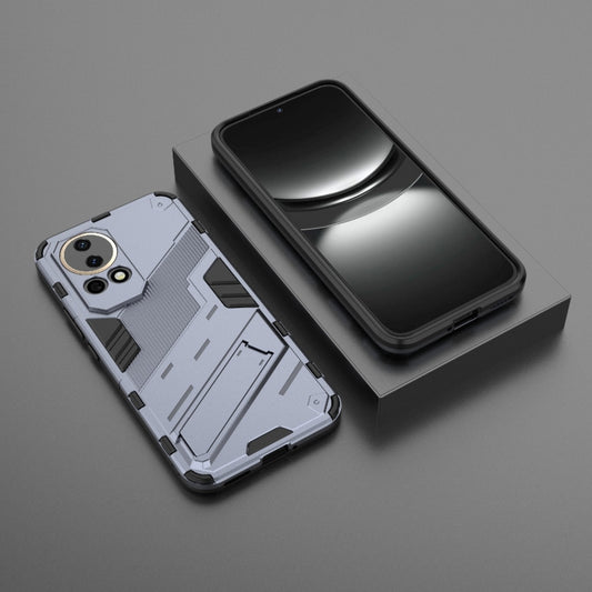 For Huawei nova 12 5G Punk Armor 2 in 1 PC + TPU Phone Case with Holder(Grey) by buy2fix