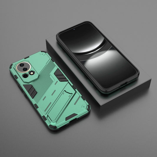 For Huawei nova 12 5G Punk Armor 2 in 1 PC + TPU Phone Case with Holder(Green) by buy2fix
