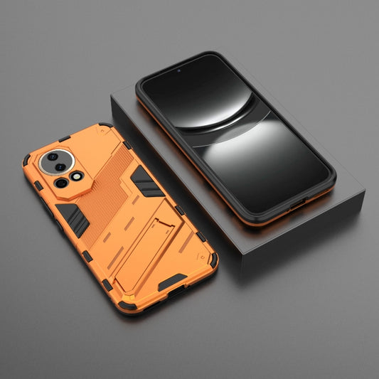 For Huawei nova 12 5G Punk Armor 2 in 1 PC + TPU Phone Case with Holder(Orange) by buy2fix