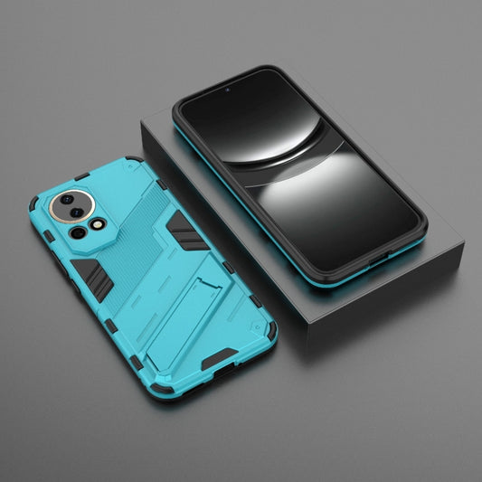 For Huawei nova 12 5G Punk Armor 2 in 1 PC + TPU Phone Case with Holder(Blue) by buy2fix