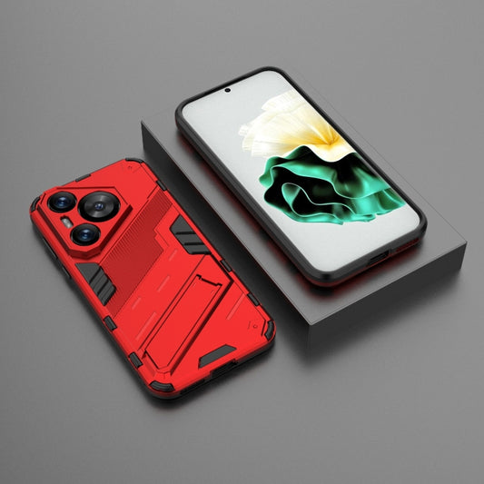 For Huawei Pura 70 Punk Armor 2 in 1 PC + TPU Phone Case with Holder(Red) by buy2fix