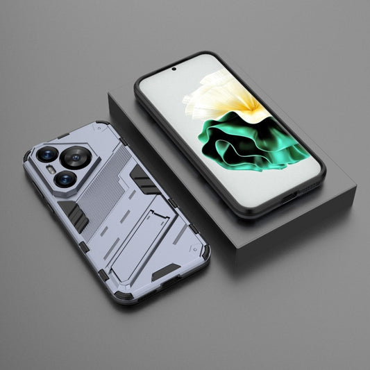For Huawei Pura 70 Punk Armor 2 in 1 PC + TPU Phone Case with Holder(Grey) by buy2fix