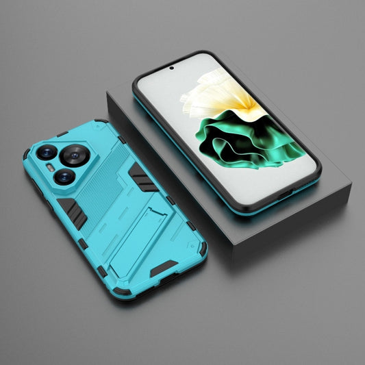 For Huawei Pura 70 Punk Armor 2 in 1 PC + TPU Phone Case with Holder(Blue) by buy2fix