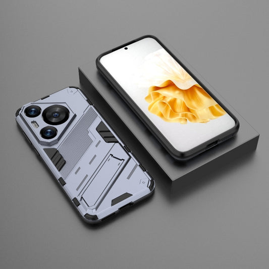 For Huawei Pura 70 Pro / 70 Pro+ Punk Armor 2 in 1 PC + TPU Phone Case with Holder(Grey) by buy2fix