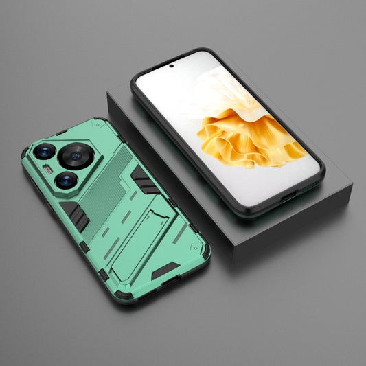For Huawei Pura 70 Pro / 70 Pro+ Punk Armor 2 in 1 PC + TPU Phone Case with Holder(Green) by buy2fix
