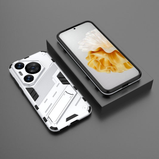 For Huawei Pura 70 Pro / 70 Pro+ Punk Armor 2 in 1 PC + TPU Phone Case with Holder(White) by buy2fix