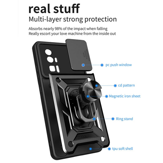 For Xiaomi Poco F5 Pro Sliding Camera Cover Design TPU Hybrid PC Phone Case(Mint Green) by buy2fix