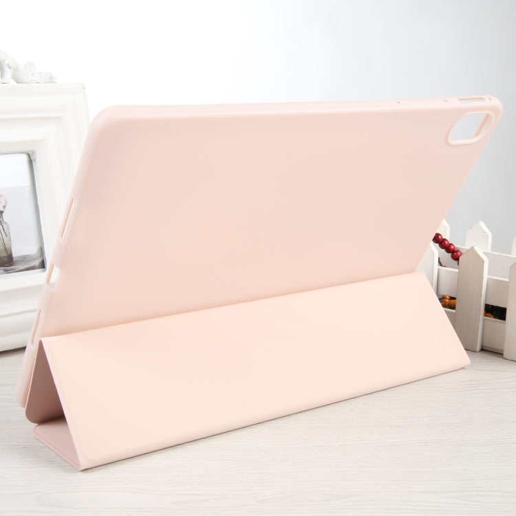 For Huawei MatePad SE 11 GEBEI 3-folding Holder Shockproof Flip Leather Tablet Case(Pink) - Huawei by GEBEI | Online Shopping UK | buy2fix