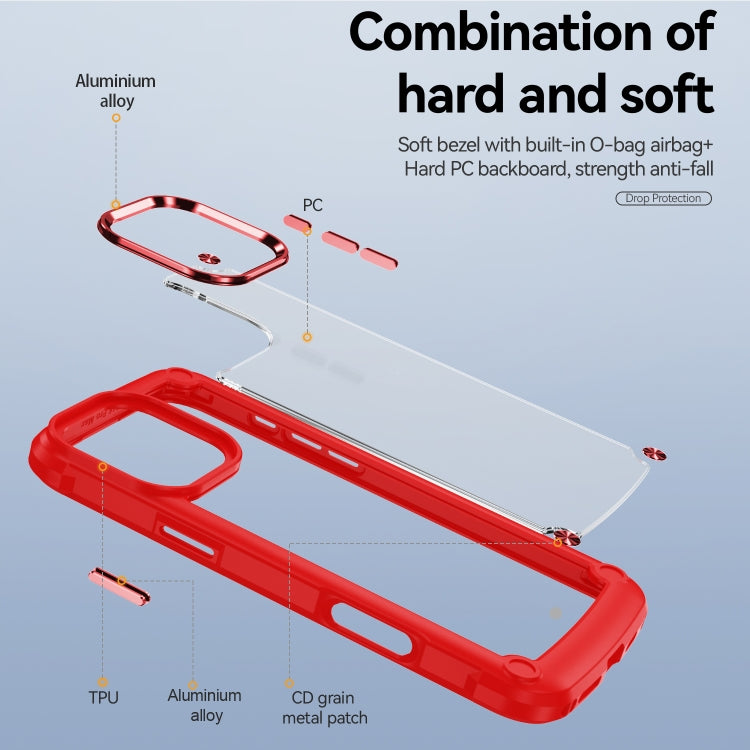 For iPhone 16 Pro TPU + PC Lens Protection Phone Case(Red) by buy2fix