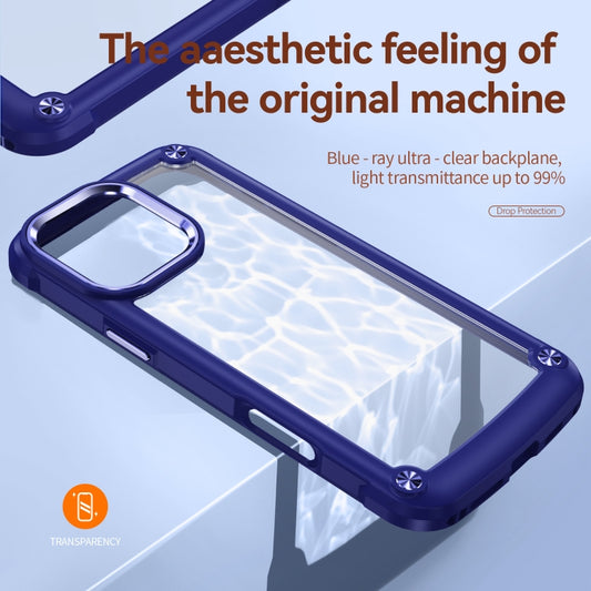 For iPhone 16 Pro TPU + PC Lens Protection Phone Case(Blue) by buy2fix