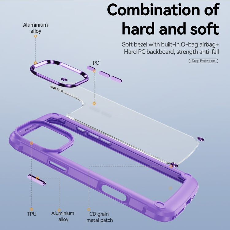 For iPhone 16 Pro Max TPU + PC Lens Protection Phone Case(Purple) by buy2fix