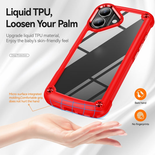 For iPhone 16 TPU + PC Lens Protection Phone Case(Red) by buy2fix
