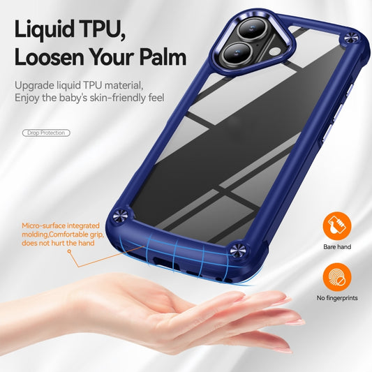 For iPhone 16 TPU + PC Lens Protection Phone Case(Blue) by buy2fix