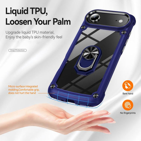 For iPhone Air TPU + PC Lens Protection Phone Case with Ring Holder(Red) - iPhone Air Cases by buy2fix | Online Shopping UK | buy2fix