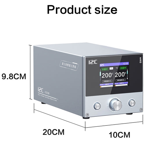 i2C 3SCN Intelligent Double Welding Station with RS100 Base, Style:A Set(US Plug) - Soldering Iron Set by buy2fix | Online Shopping UK | buy2fix