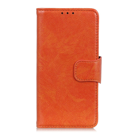 For iPhone 16 Plus Nappa Texture Leather Case(Orange) by buy2fix