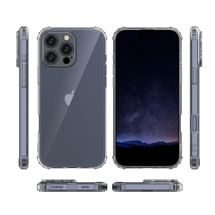For iPhone 16 Pro Max Four-Corner Shockproof Clear TPU Phone Case(Transparent) by buy2fix