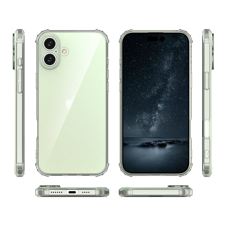 For iPhone 16 Plus Four-Corner Shockproof Clear TPU Phone Case(Transparent) by buy2fix