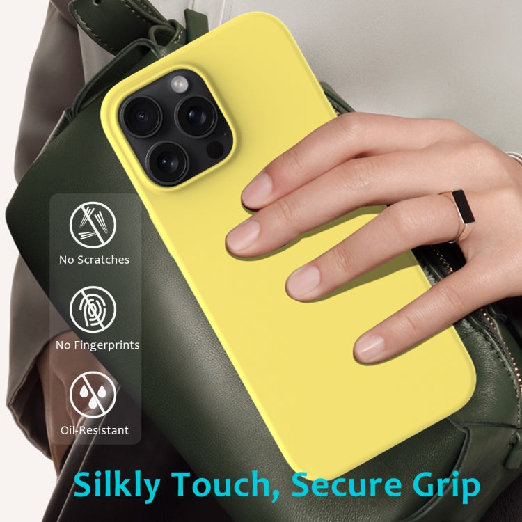 For iPhone 16 Pro Solid Color Silicone Phone Case(Lemon Yellow) by buy2fix