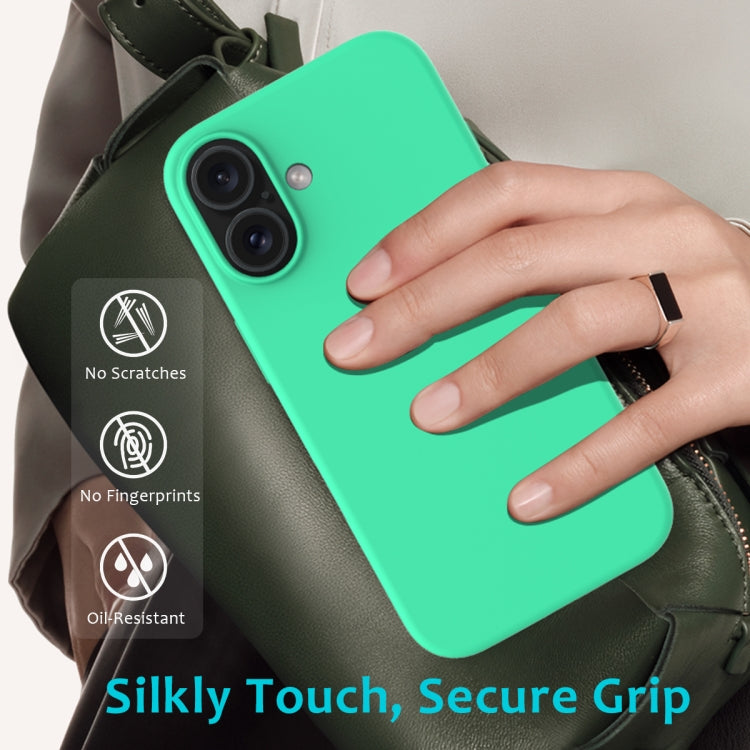 For iPhone 16 Plus Solid Color Silicone Phone Case(Green) by buy2fix
